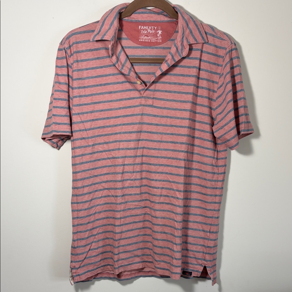 Faherty Isle Men's Polo- Organic Cotton- Small